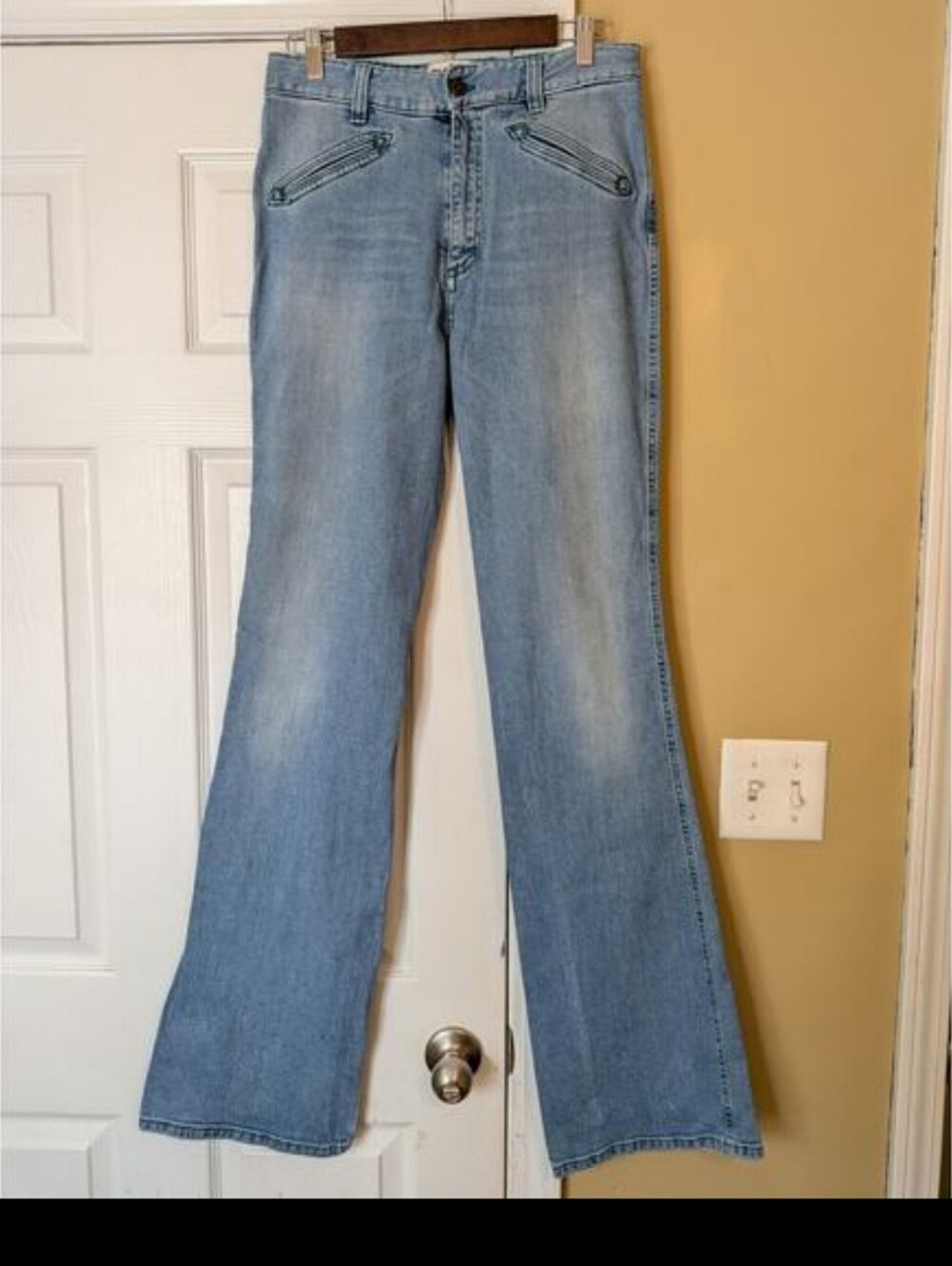 Fiorucci Made in Italy Light Wash Flare Jeans Size 30  Inseam 34" Y2K Designer